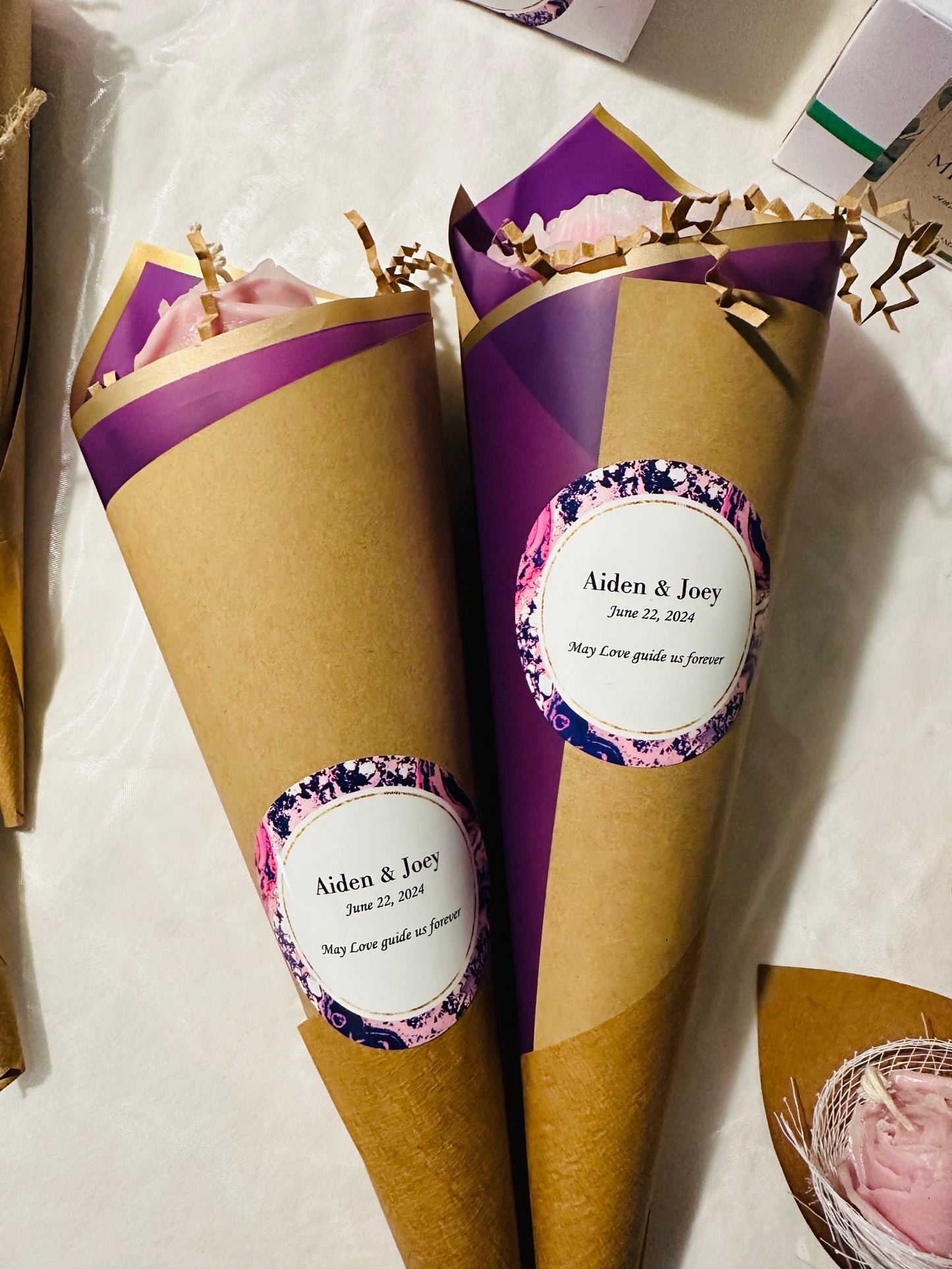 Peony or Rose Candle w/Custom Packaging