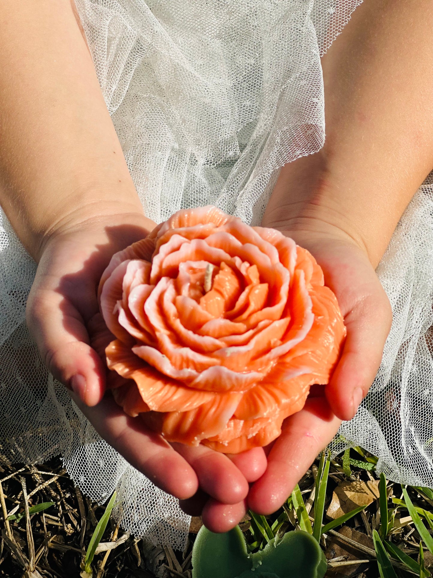 Peony or Rose Candle w/Custom Packaging