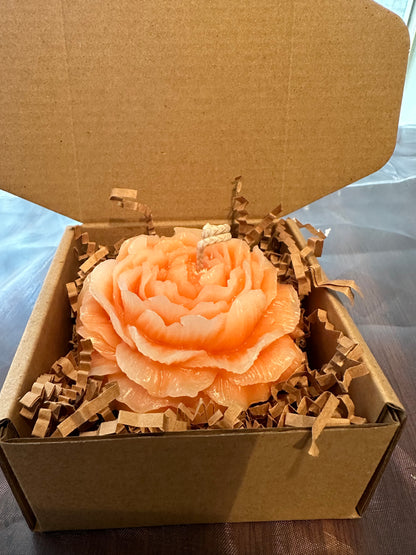 Peony or Rose Candle w/Custom Packaging