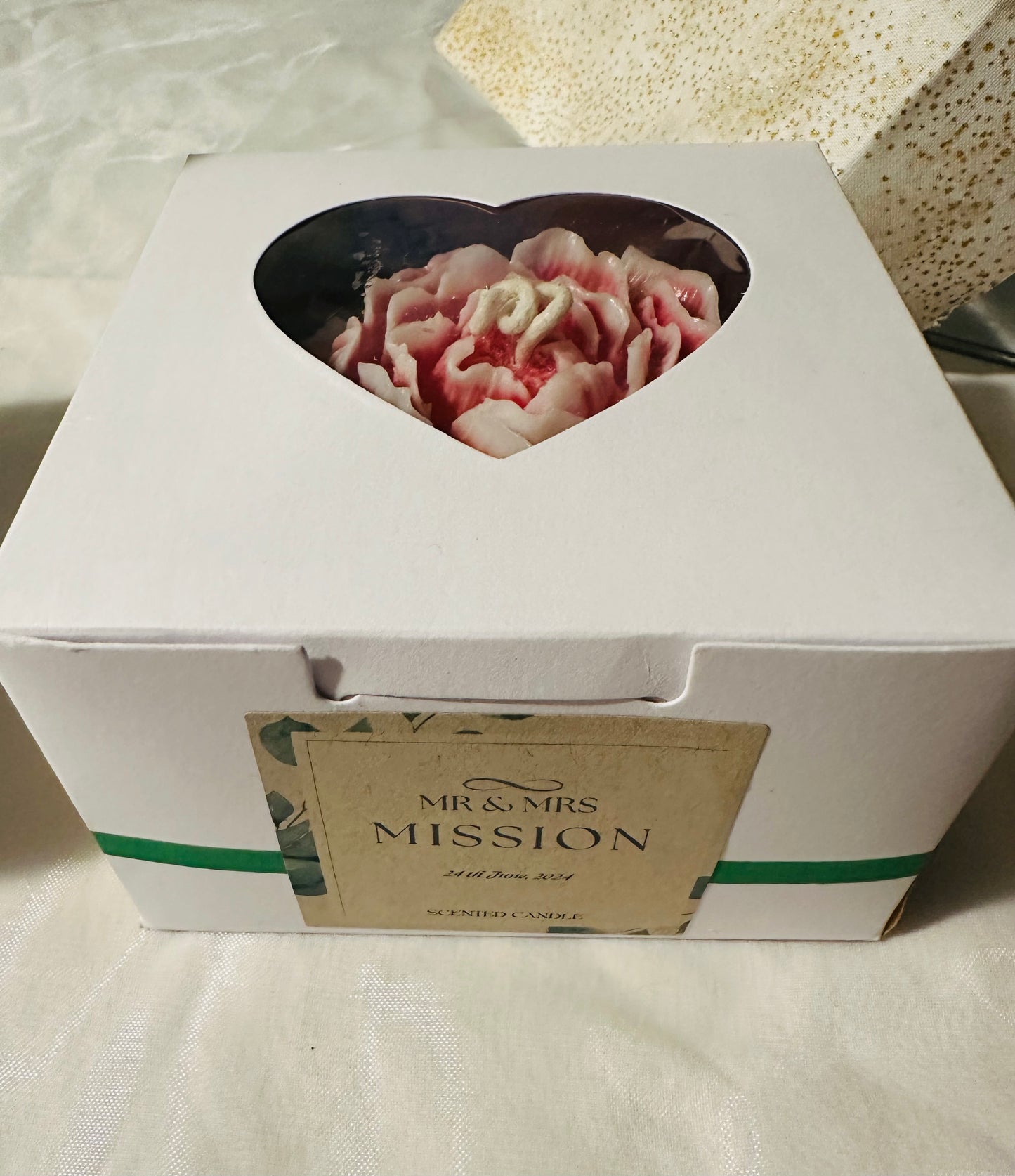 Peony or Rose Candle w/Custom Packaging