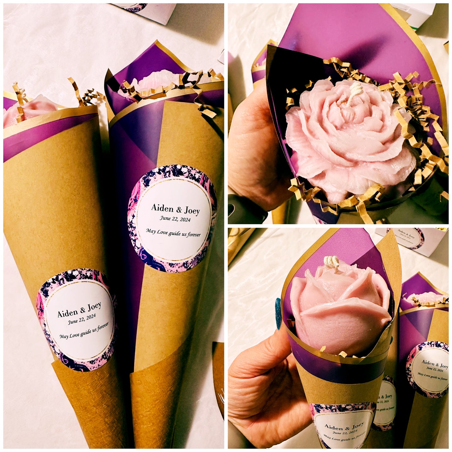 Peony or Rose Candle w/Custom Packaging