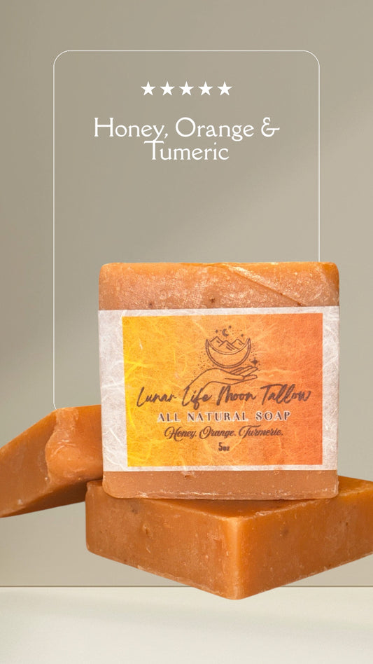 Honey. Orange. Turmeric. All Natural Soap